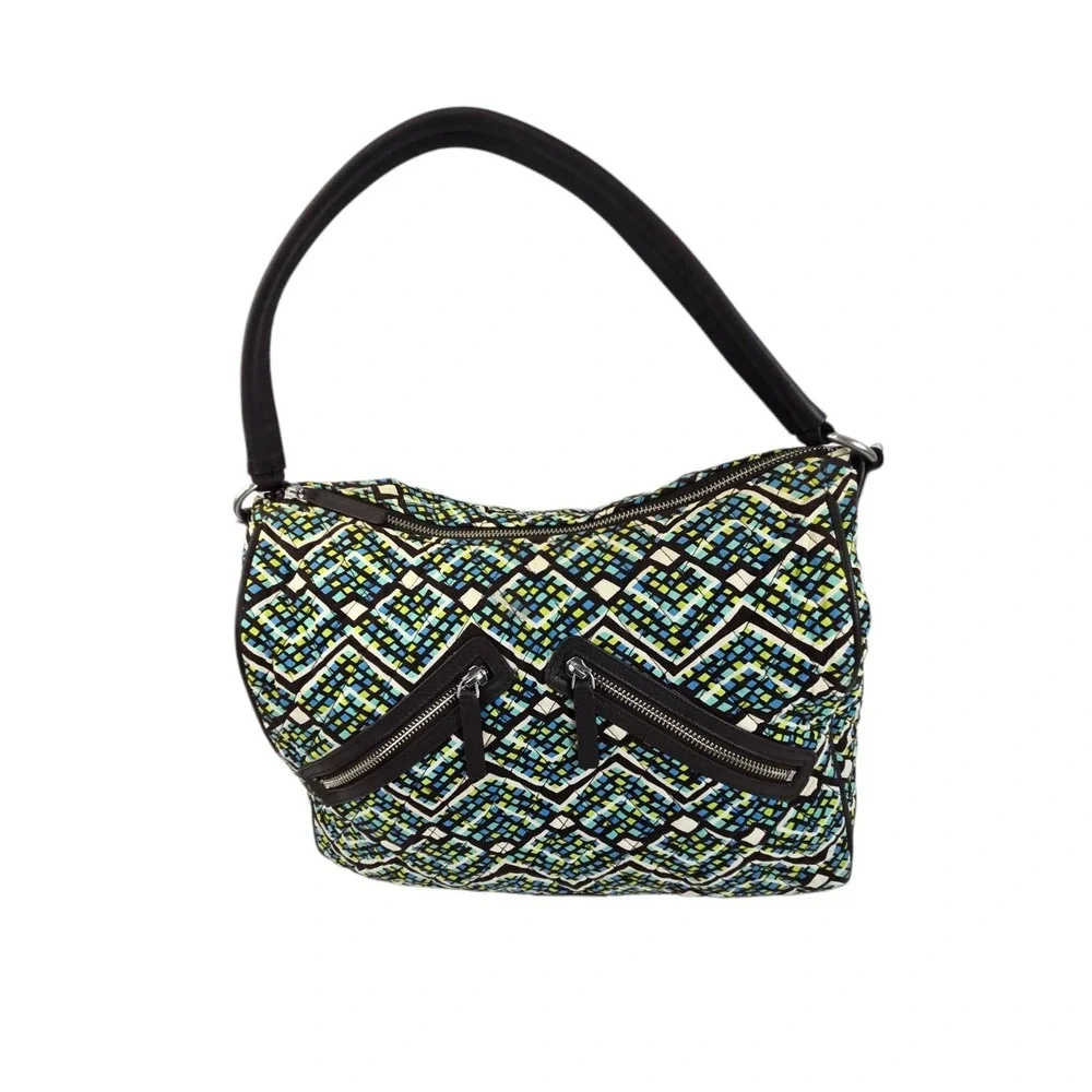 Vera Bradley Vivian Hobo Rain Forest Pattern Quilted Cotton Satchel Bag READ